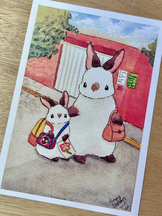 Print conejito a la escuela
