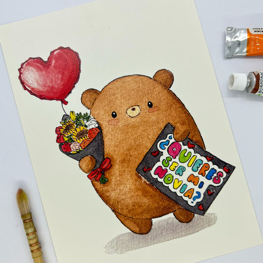 Print "Osito con cartel"